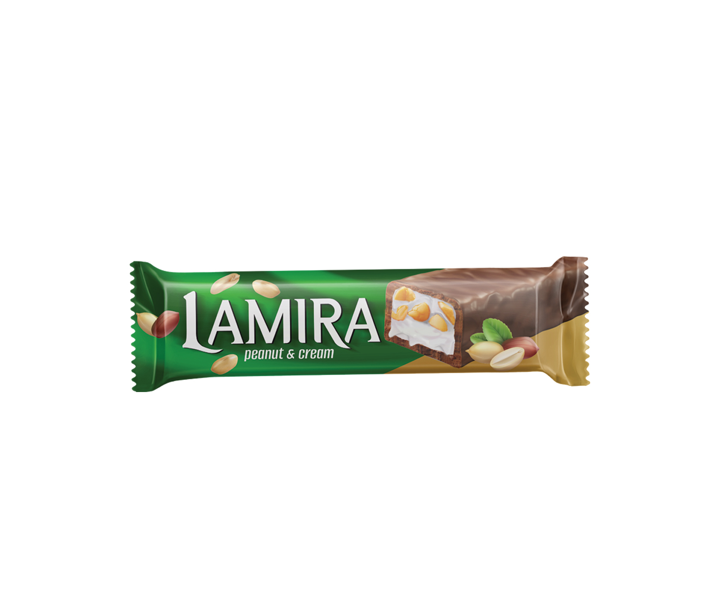 Lamira Yer Fıstıklı Çikolata Bar Yeşil Ambalaj 50G