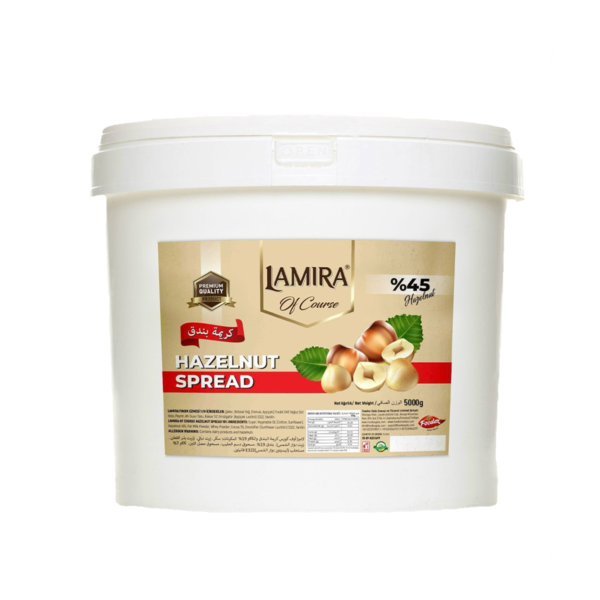 Lamira Of Course Fındık Kreması %45 Fındıklı 5000G