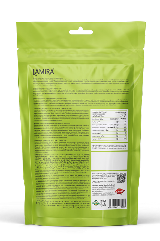 Lamira Sütlü Çikolata Dolgulu Kornet Gofret 120G