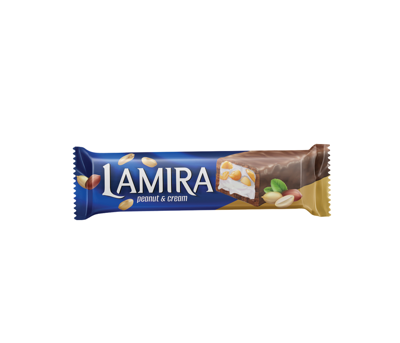 Lamira Yer Fıstıklı Çikolata Bar Mavi Ambalaj 20G