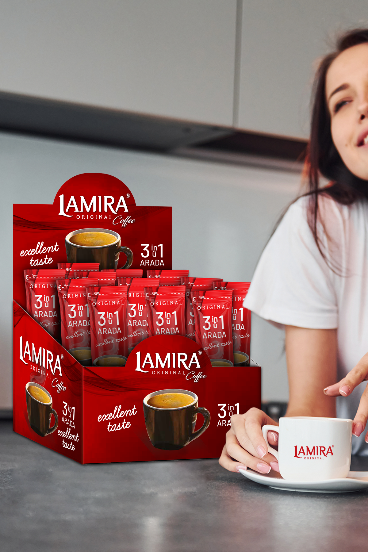 Lamira Orijinal Kahve 3ü1 Arada 18G (Kutu)