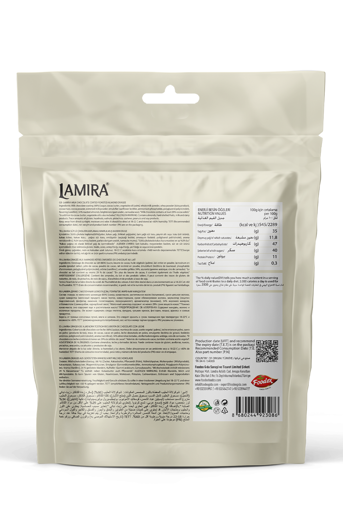 Lamira Sütlü Çikolata Kaplamalı Badem Draje 70G