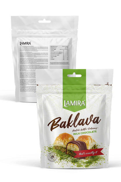 Lamira Sütlü Çikolata Kaplamalı Fıstıklı Baklava 80G