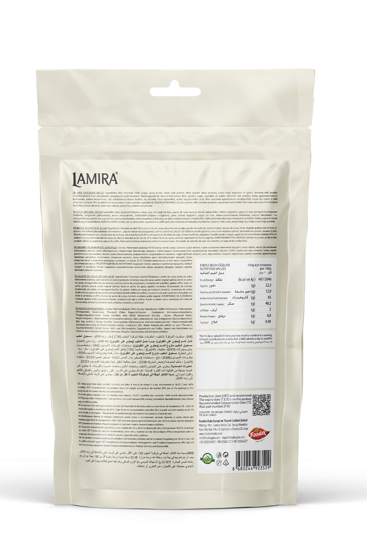 Lamira Sütlü Çikolatalı Petibör Bisküvi Draje 80G